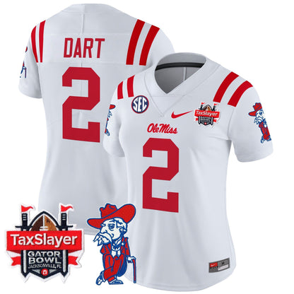 Women's Ole Miss Rebels 2025 Gator Bowl Patch Vapor Limited Jersey - All Stitched