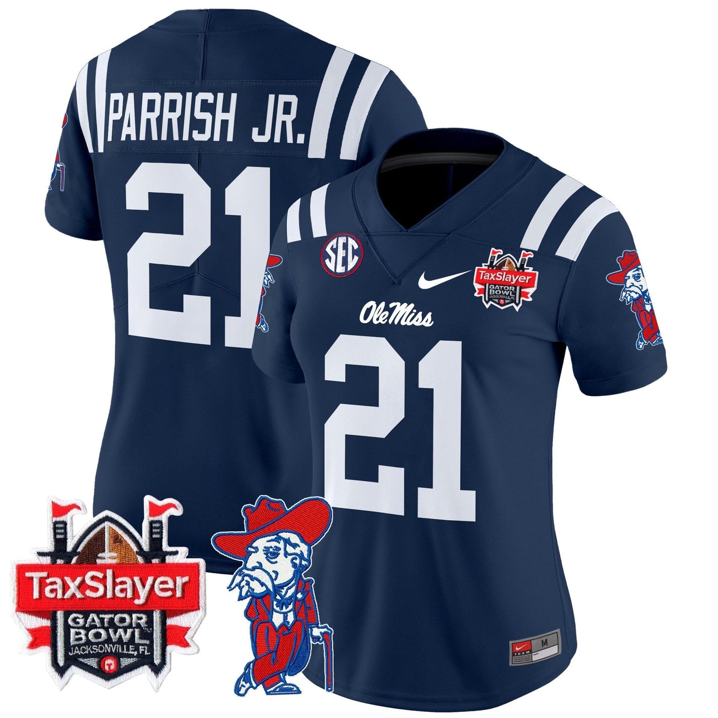 Women's Ole Miss Rebels 2025 Gator Bowl Patch Vapor Limited Jersey - All Stitched
