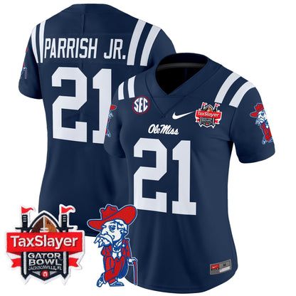 Women's Ole Miss Rebels 2025 Gator Bowl Patch Vapor Limited Jersey - All Stitched