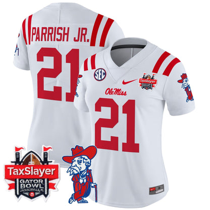 Women's Ole Miss Rebels 2025 Gator Bowl Patch Vapor Limited Jersey - All Stitched