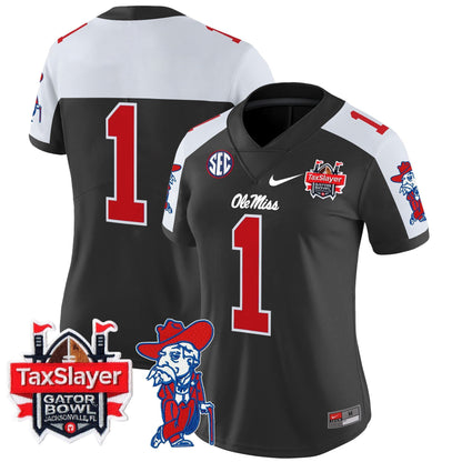 Women's Ole Miss Rebels 2025 Gator Bowl Patch Vapor Limited Jersey - All Stitched