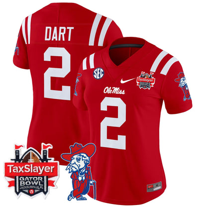 Women's Ole Miss Rebels 2025 Gator Bowl Patch Vapor Limited Jersey - All Stitched
