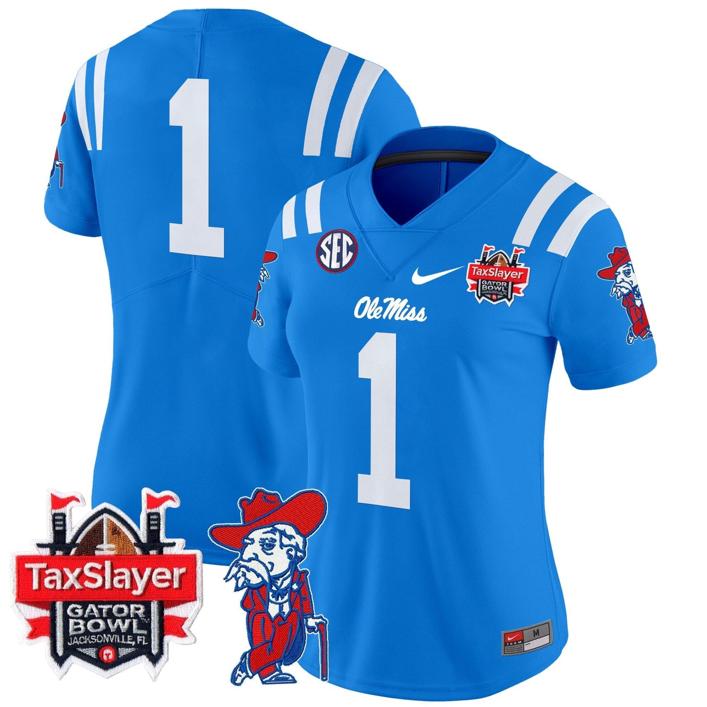 Women's Ole Miss Rebels 2025 Gator Bowl Patch Vapor Limited Jersey - All Stitched