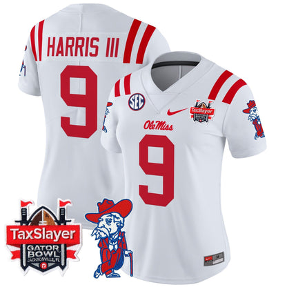 Women's Ole Miss Rebels 2025 Gator Bowl Patch Vapor Limited Jersey - All Stitched