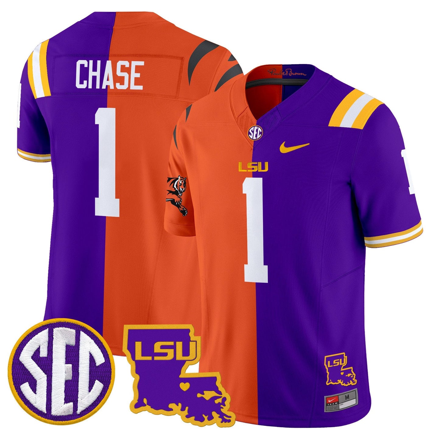 LSU Tiger Split Vapor Limited Jersey - All Stitched