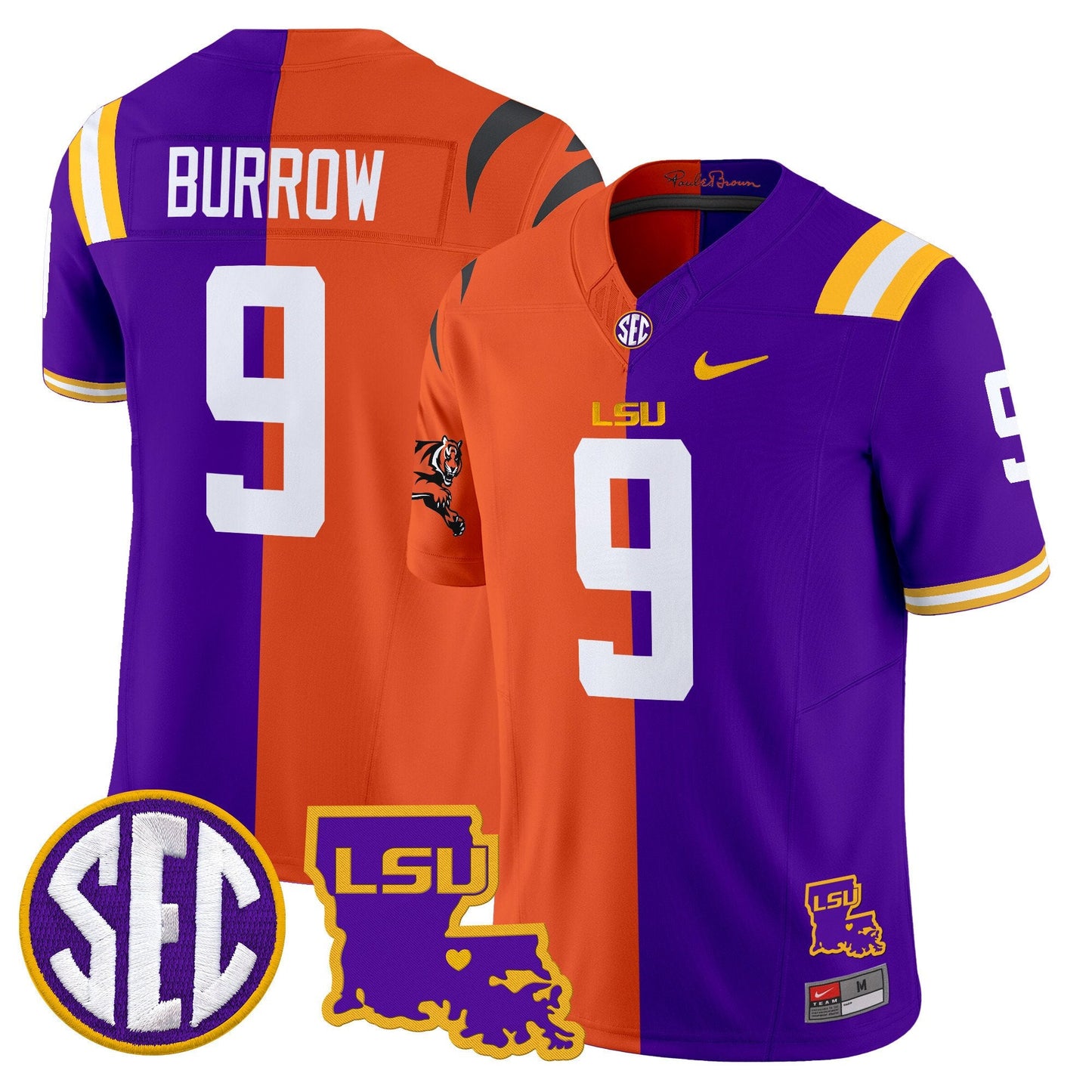 LSU Tiger Split Vapor Limited Jersey - All Stitched