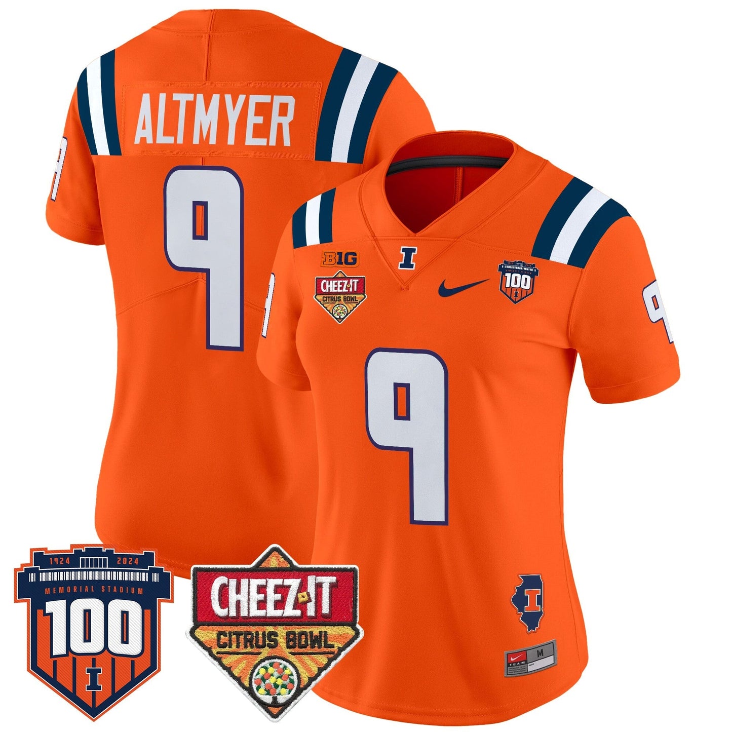 Women's ILL 2025 Cheez-It Citrus Bowl Patch Vapor Limited Jersey - All Stitched