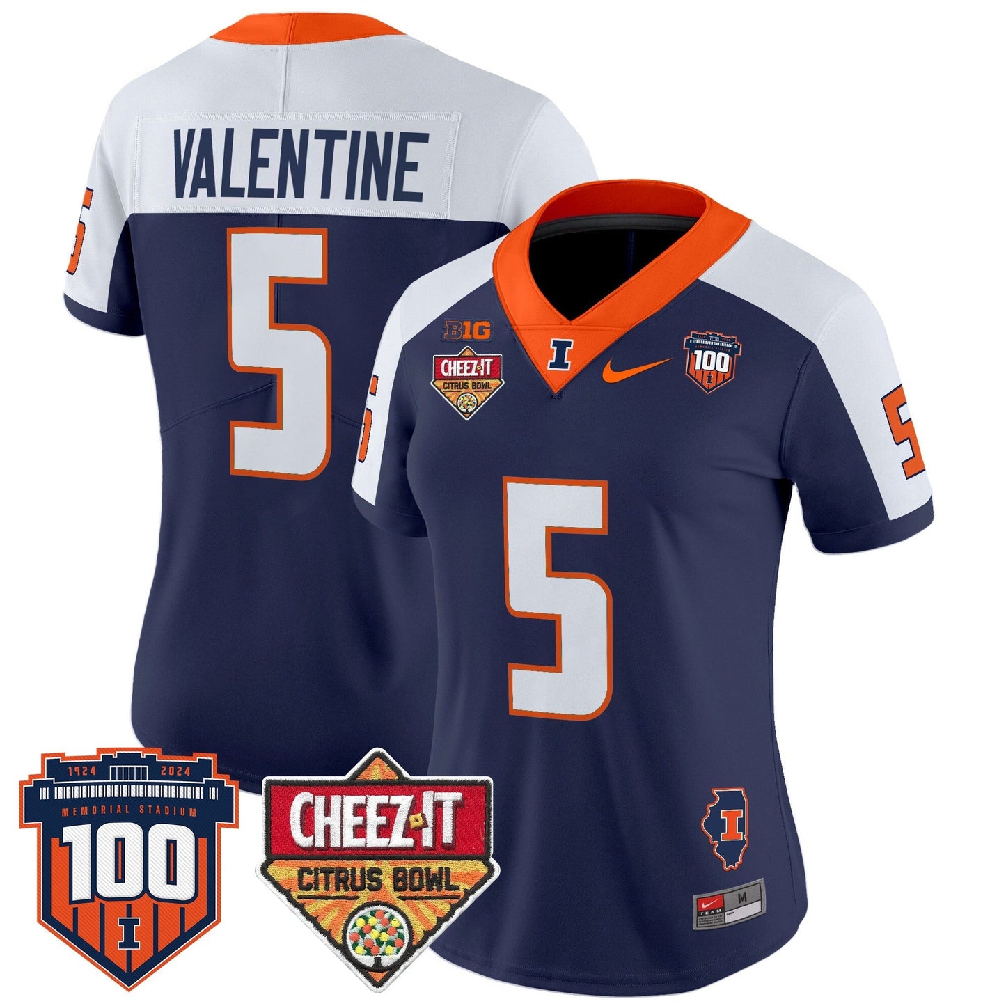 Women's ILL 2025 Cheez-It Citrus Bowl Patch Vapor Limited Jersey - All Stitched