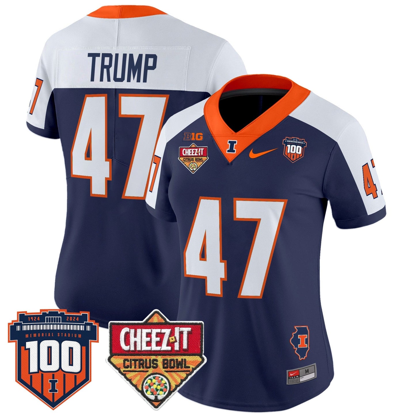 Women's ILL 2025 Cheez-It Citrus Bowl Patch Vapor Limited Jersey - All Stitched