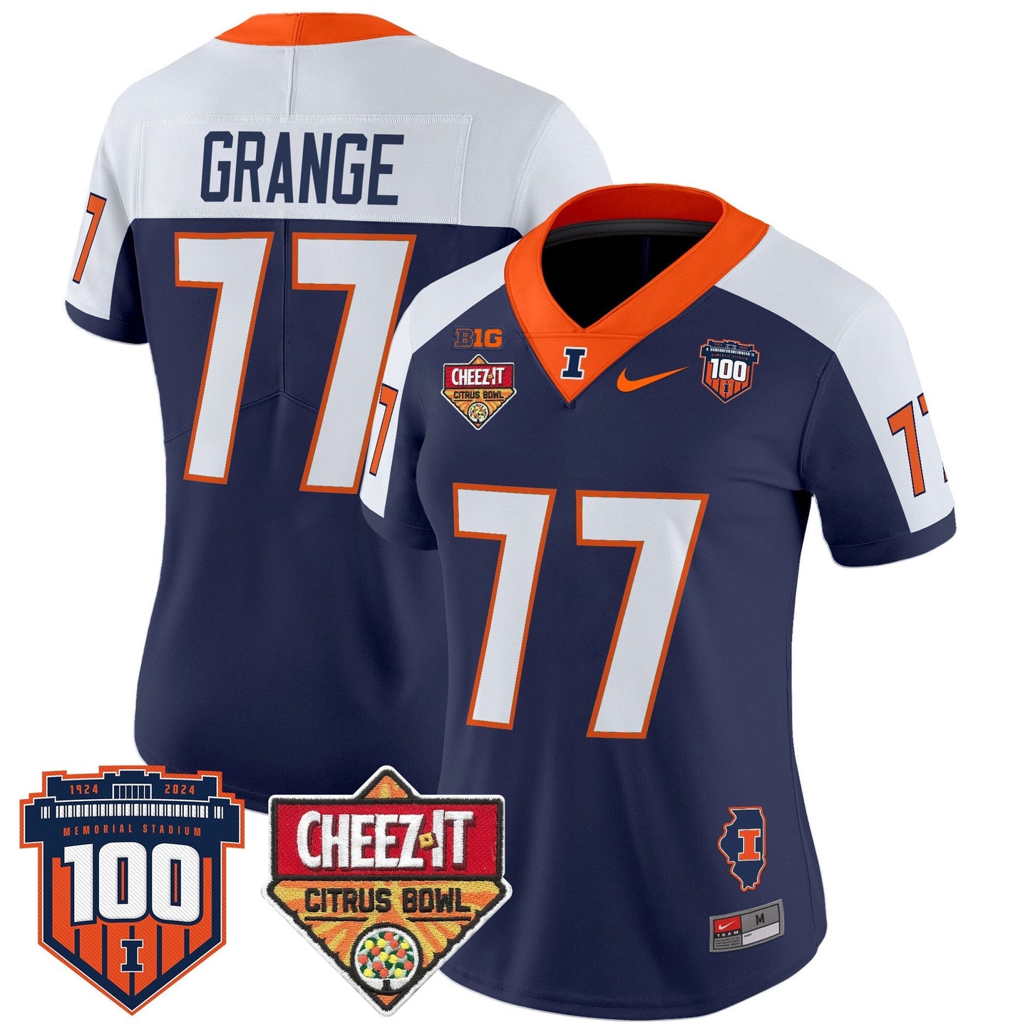 Women's ILL 2025 Cheez-It Citrus Bowl Patch Vapor Limited Jersey - All Stitched