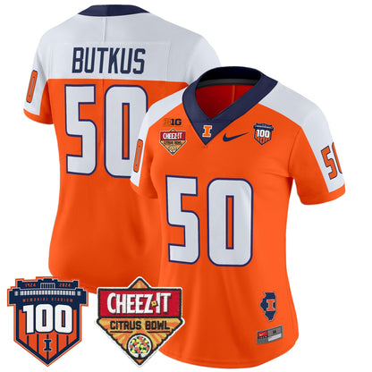 Women's ILL 2025 Cheez-It Citrus Bowl Patch Vapor Limited Jersey - All Stitched