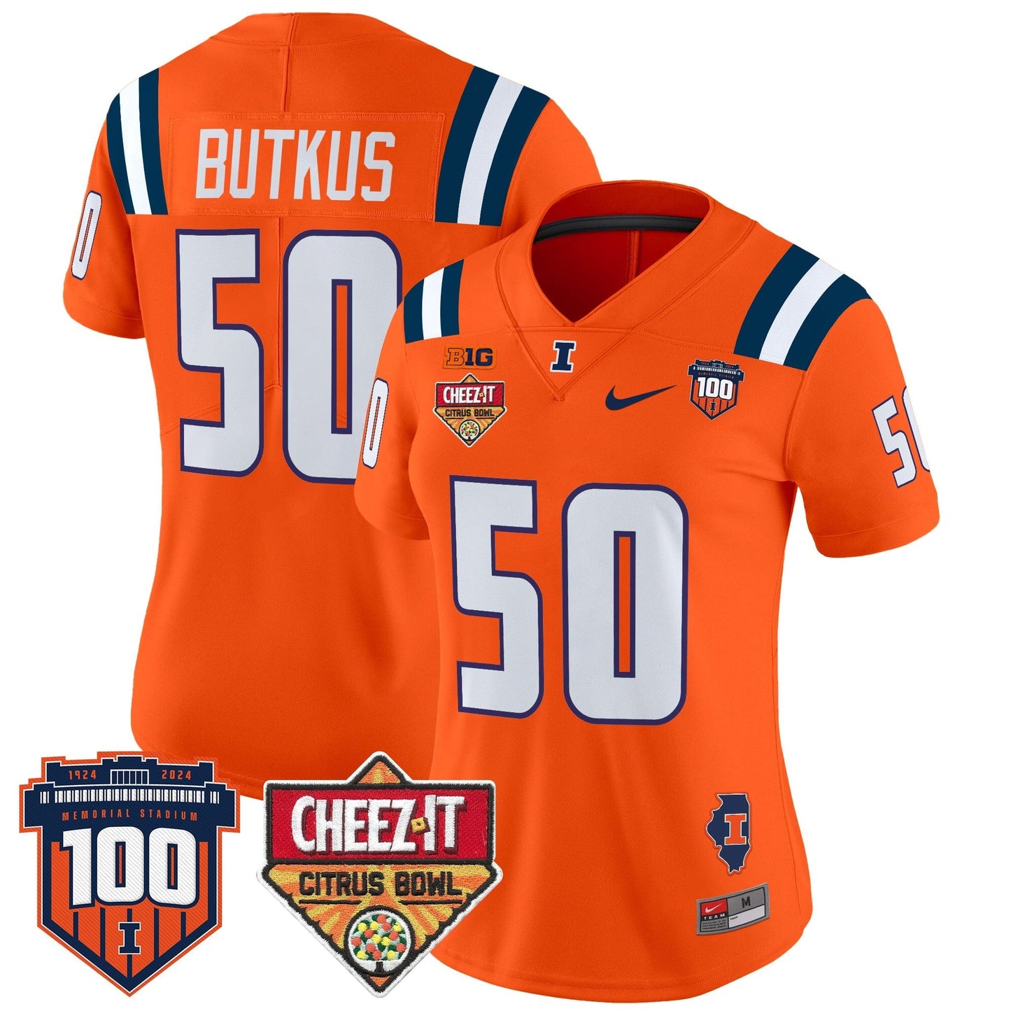 Women's ILL 2025 Cheez-It Citrus Bowl Patch Vapor Limited Jersey - All Stitched
