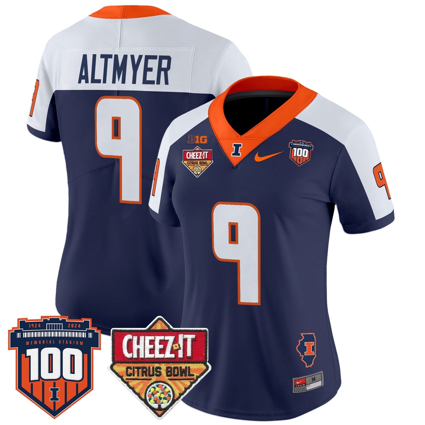 Women's ILL 2025 Cheez-It Citrus Bowl Patch Vapor Limited Jersey - All Stitched