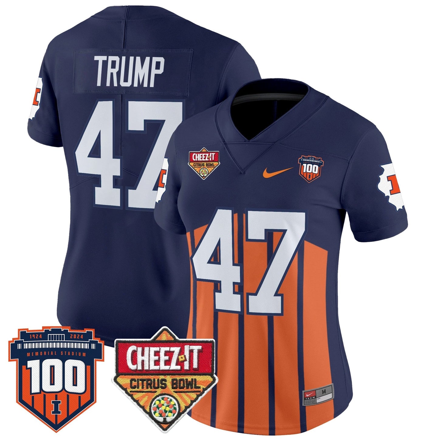 Women's ILL 2025 Cheez-It Citrus Bowl Patch Vapor Limited Jersey - All Stitched