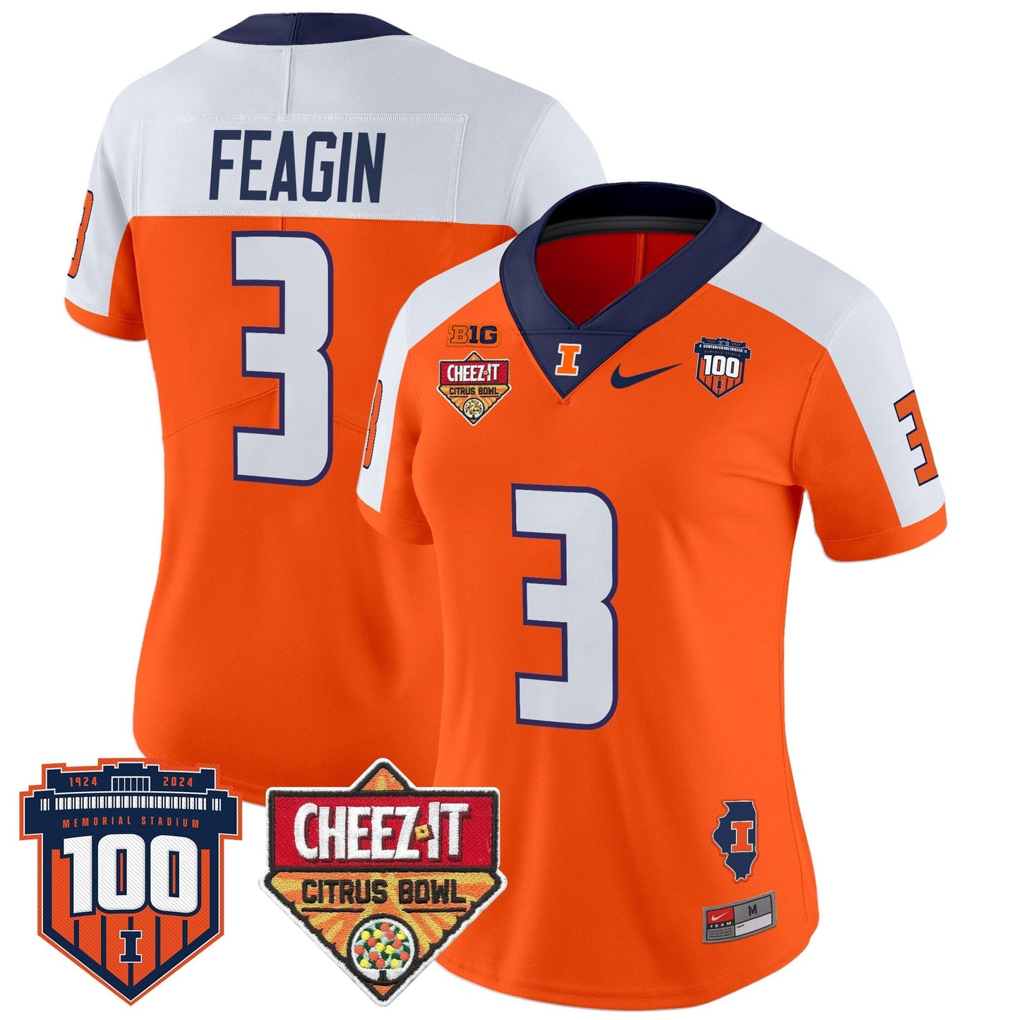 Women's ILL 2025 Cheez-It Citrus Bowl Patch Vapor Limited Jersey - All Stitched