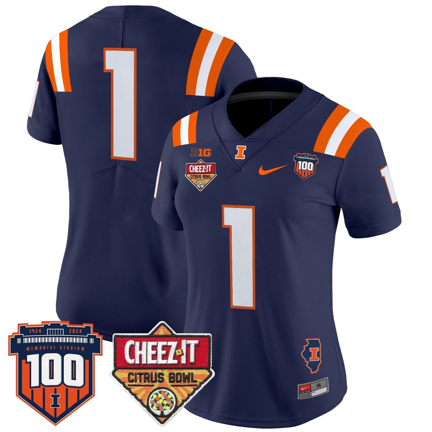 Women's ILL 2025 Cheez-It Citrus Bowl Patch Vapor Limited Jersey - All Stitched