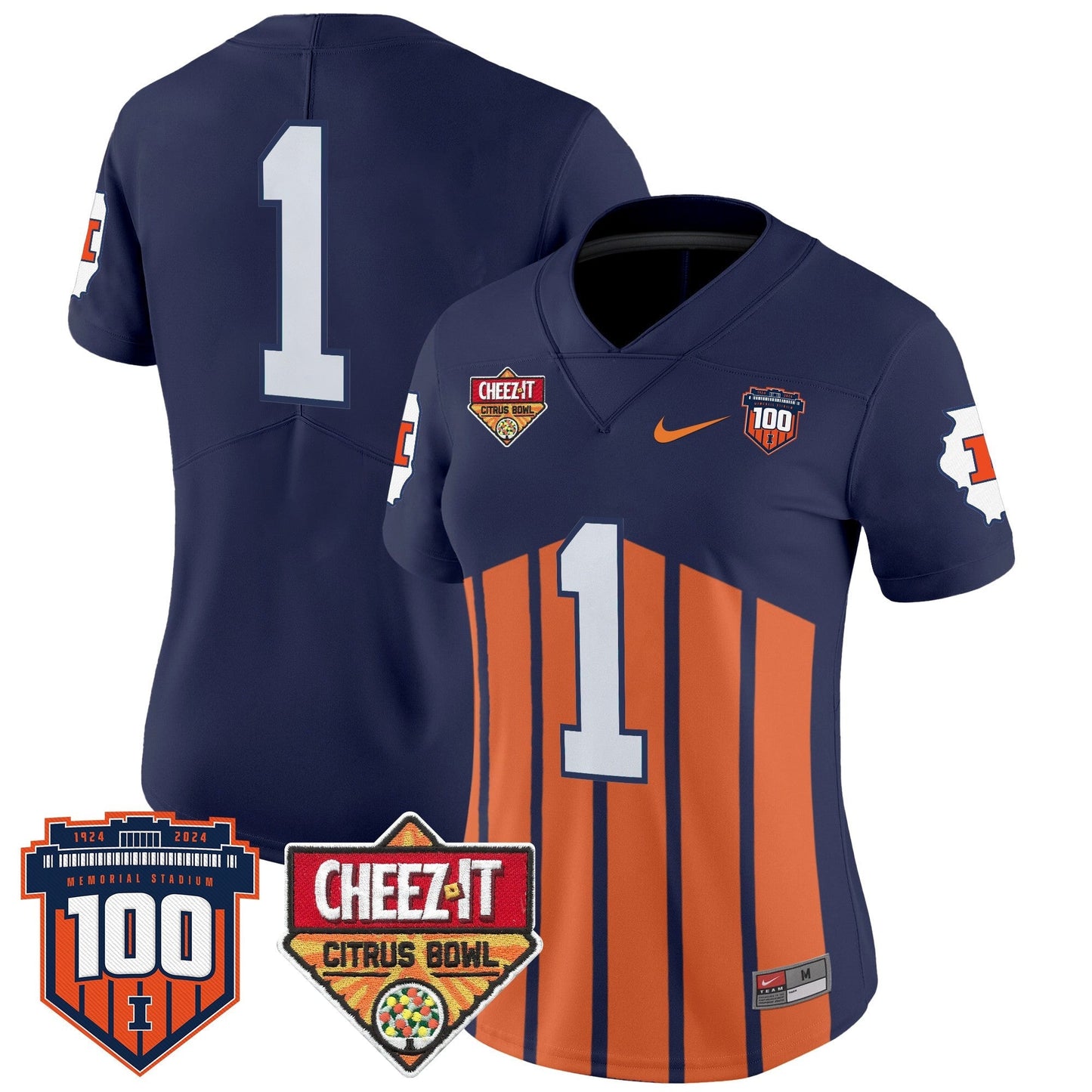 Women's ILL 2025 Cheez-It Citrus Bowl Patch Vapor Limited Jersey - All Stitched