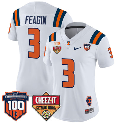 Women's ILL 2025 Cheez-It Citrus Bowl Patch Vapor Limited Jersey - All Stitched