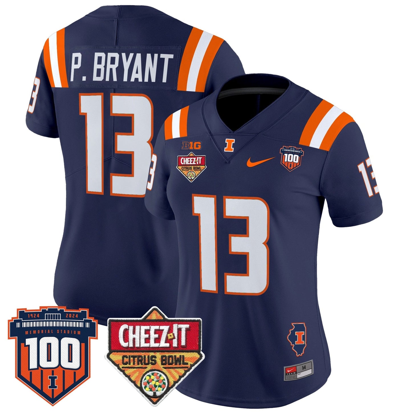 Women's ILL 2025 Cheez-It Citrus Bowl Patch Vapor Limited Jersey - All Stitched