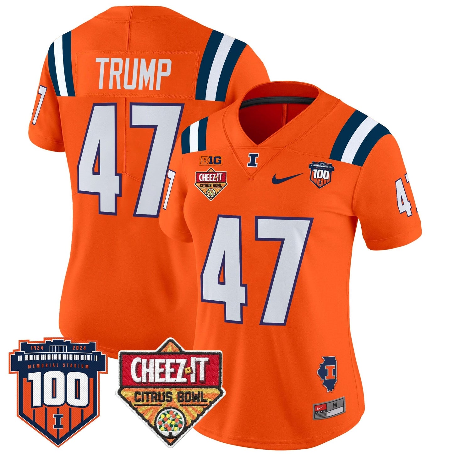 Women's ILL 2025 Cheez-It Citrus Bowl Patch Vapor Limited Jersey - All Stitched