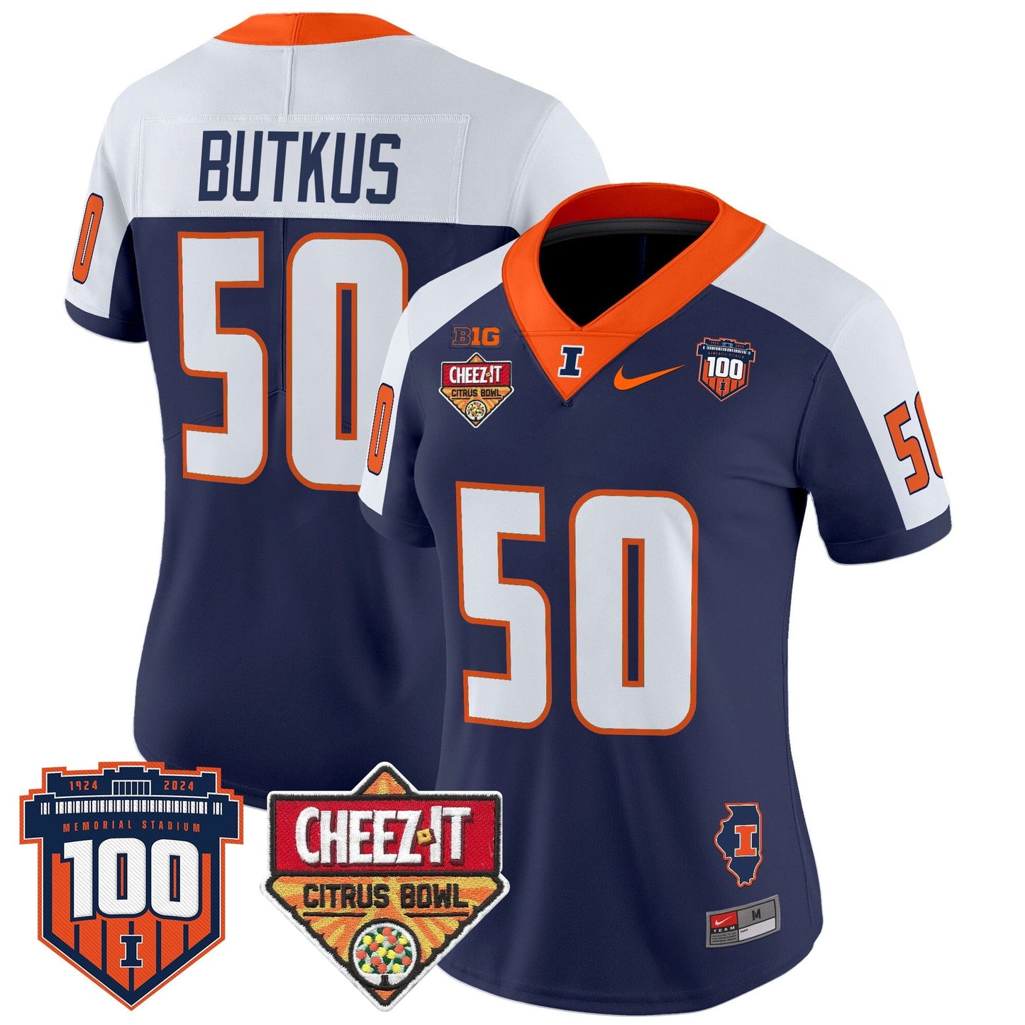 Women's ILL 2025 Cheez-It Citrus Bowl Patch Vapor Limited Jersey - All Stitched