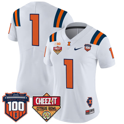 Women's ILL 2025 Cheez-It Citrus Bowl Patch Vapor Limited Jersey - All Stitched