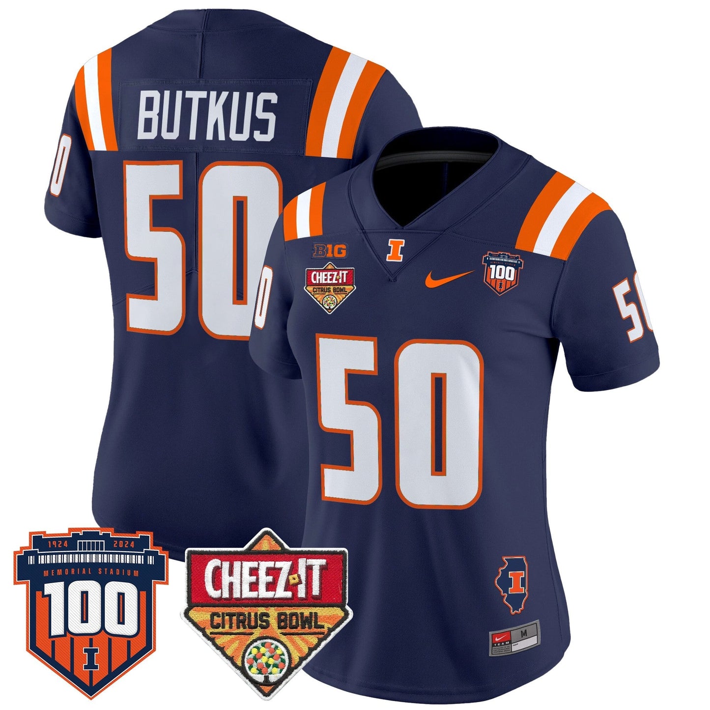 Women's ILL 2025 Cheez-It Citrus Bowl Patch Vapor Limited Jersey - All Stitched