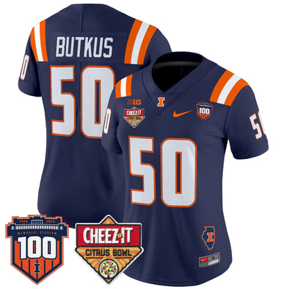 Women's ILL 2025 Cheez-It Citrus Bowl Patch Vapor Limited Jersey - All Stitched
