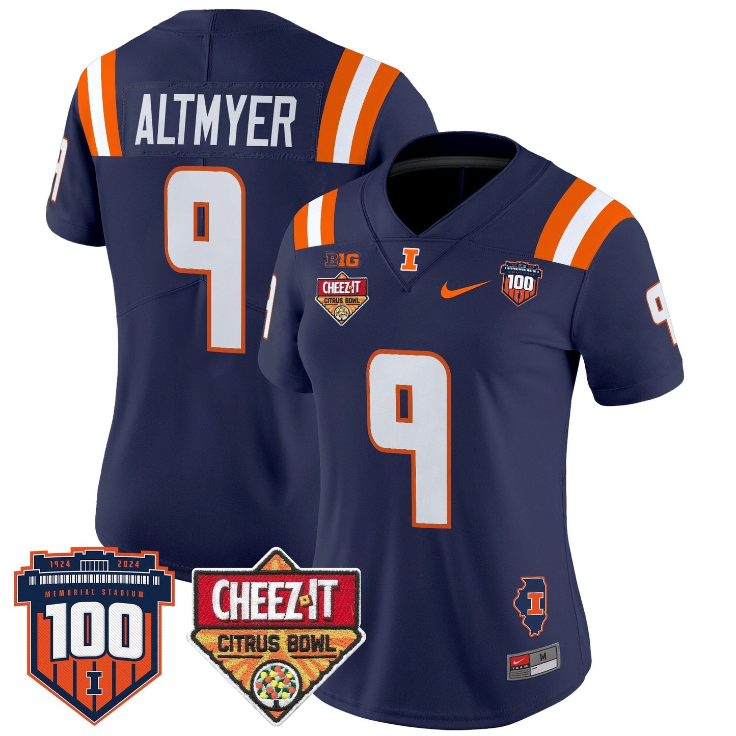 Women's ILL 2025 Cheez-It Citrus Bowl Patch Vapor Limited Jersey - All Stitched