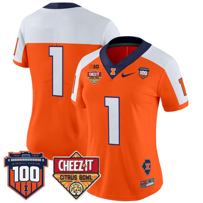 Women's ILL 2025 Cheez-It Citrus Bowl Patch Vapor Limited Jersey - All Stitched