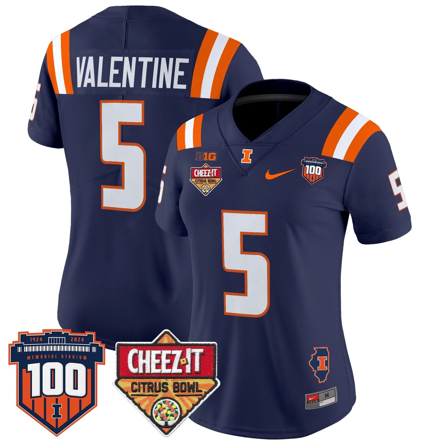 Women's ILL 2025 Cheez-It Citrus Bowl Patch Vapor Limited Jersey - All Stitched