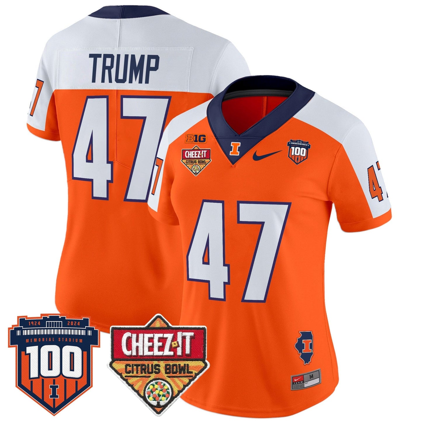 Women's ILL 2025 Cheez-It Citrus Bowl Patch Vapor Limited Jersey - All Stitched