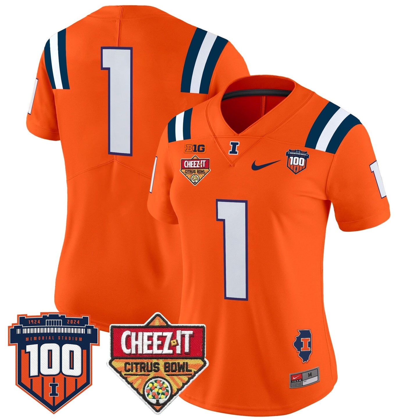 Women's ILL 2025 Cheez-It Citrus Bowl Patch Vapor Limited Jersey - All Stitched