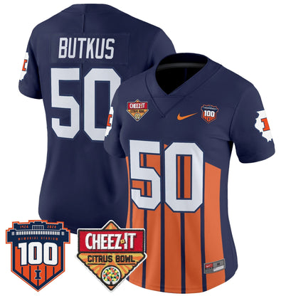 Women's ILL 2025 Cheez-It Citrus Bowl Patch Vapor Limited Jersey - All Stitched