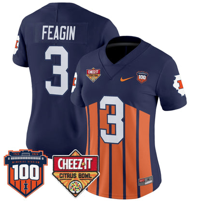 Women's ILL 2025 Cheez-It Citrus Bowl Patch Vapor Limited Jersey - All Stitched