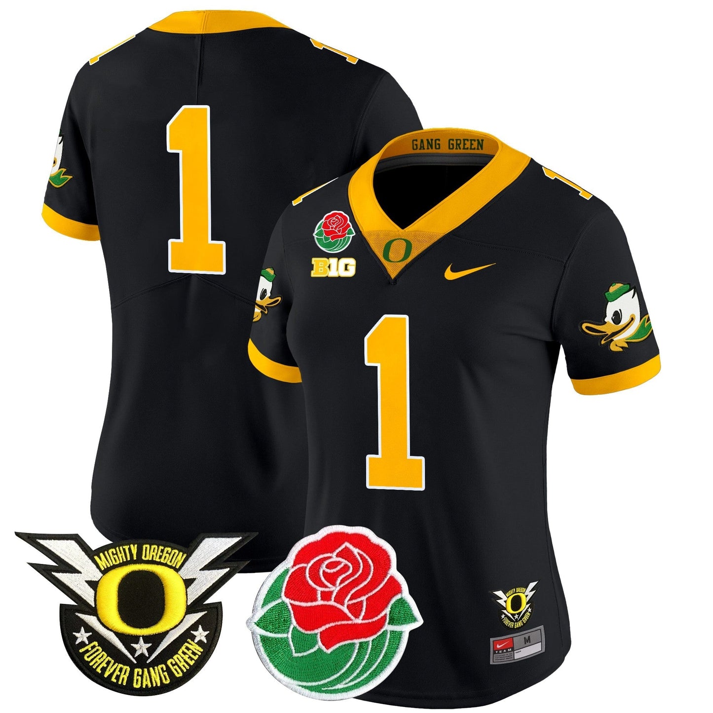 Women's ORE 2025 Rose Bowl Game & BIG Patch Vapor Limited Jersey - All Stitched