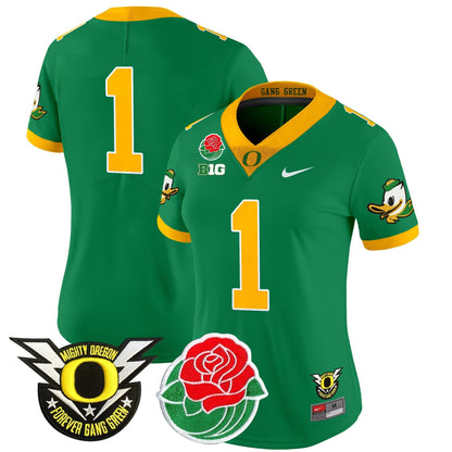 Women's ORE 2025 Rose Bowl Game & BIG Patch Vapor Limited Jersey - All Stitched