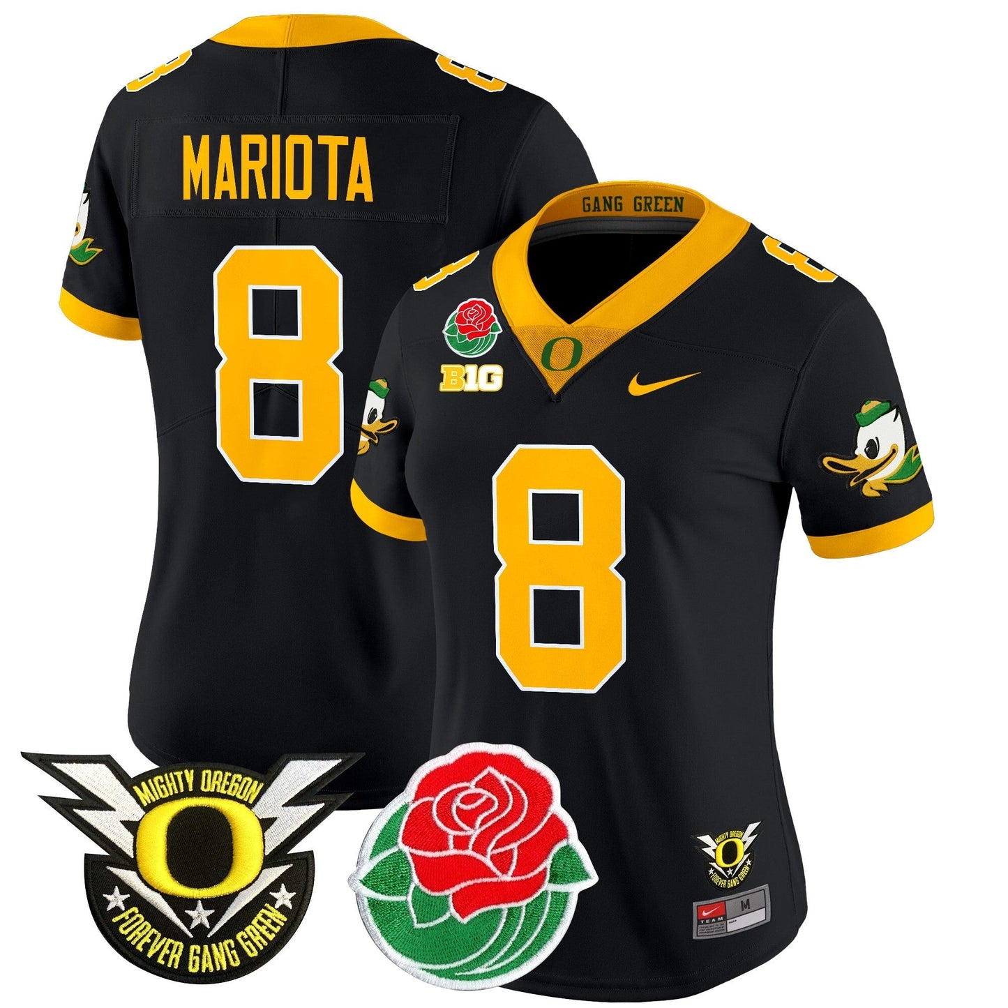 Women's ORE 2025 Rose Bowl Game & BIG Patch Vapor Limited Jersey - All Stitched