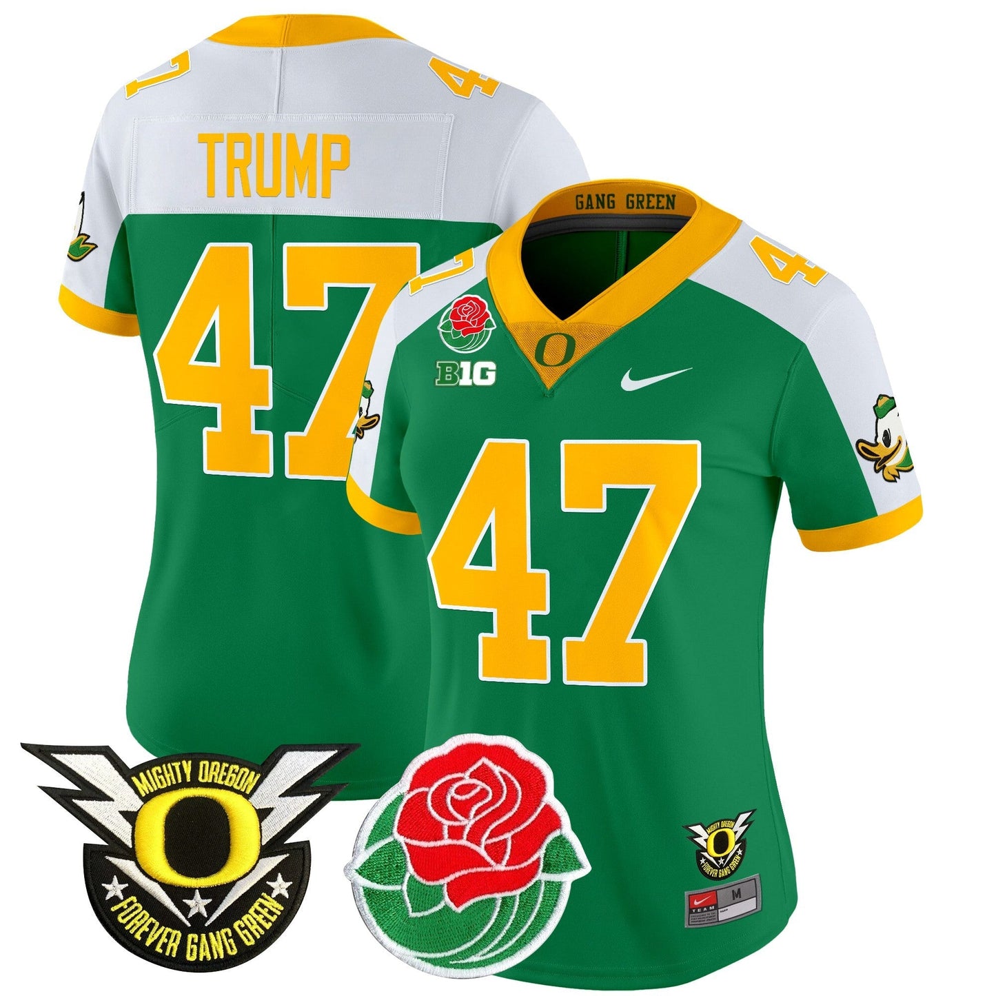 Women's ORE 2025 Rose Bowl Game & BIG Patch Vapor Limited Jersey - All Stitched