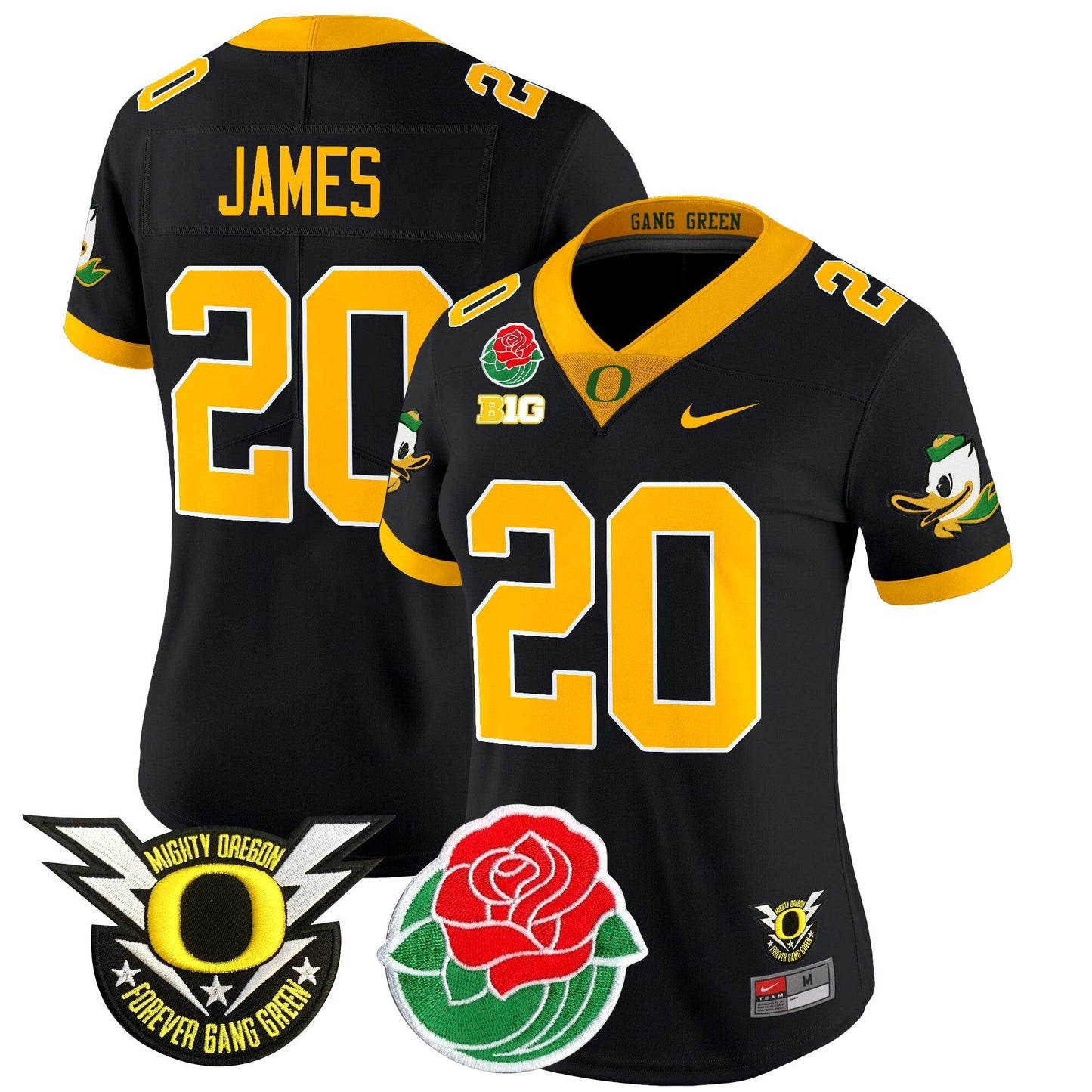 Women's ORE 2025 Rose Bowl Game & BIG Patch Vapor Limited Jersey - All Stitched