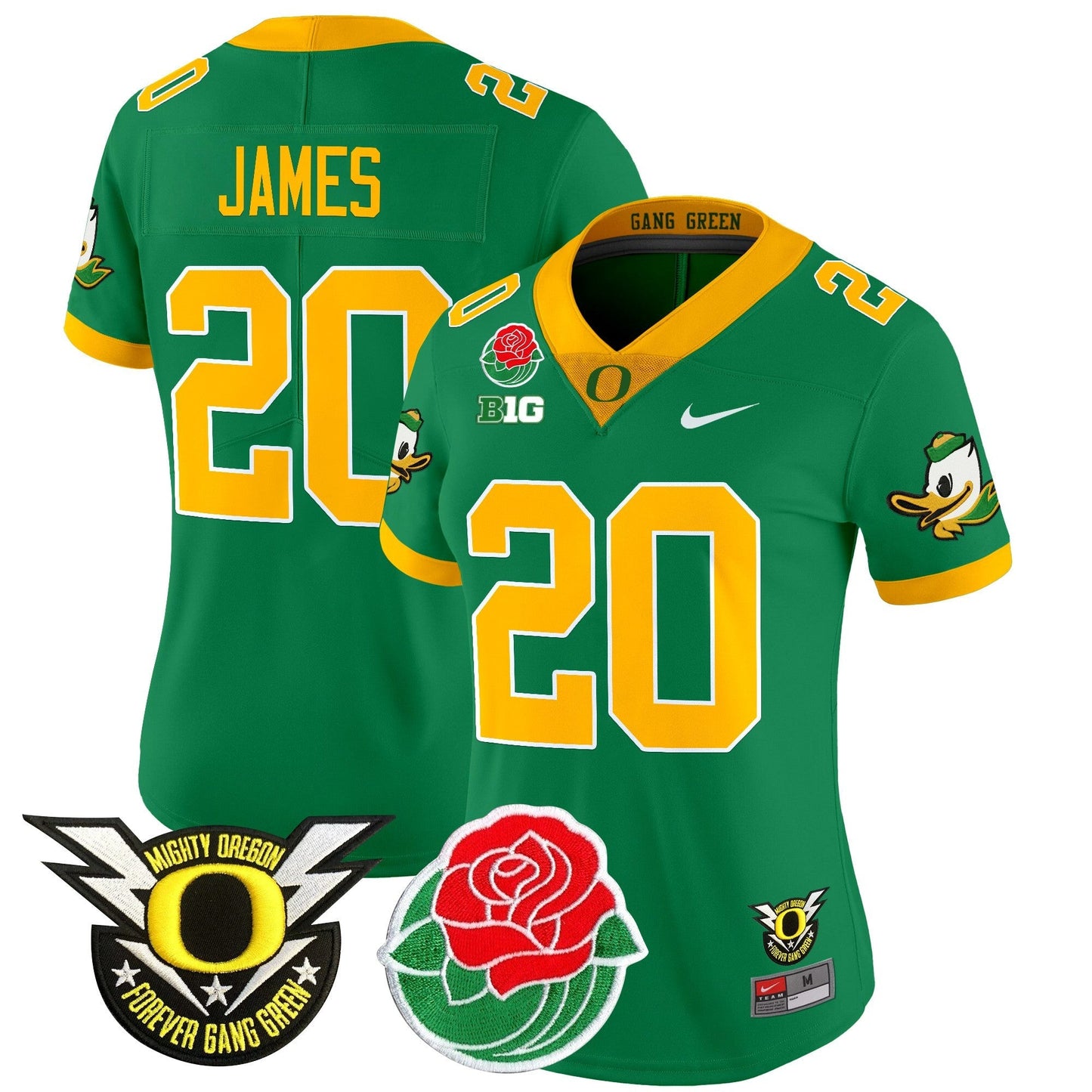 Women's ORE 2025 Rose Bowl Game & BIG Patch Vapor Limited Jersey - All Stitched