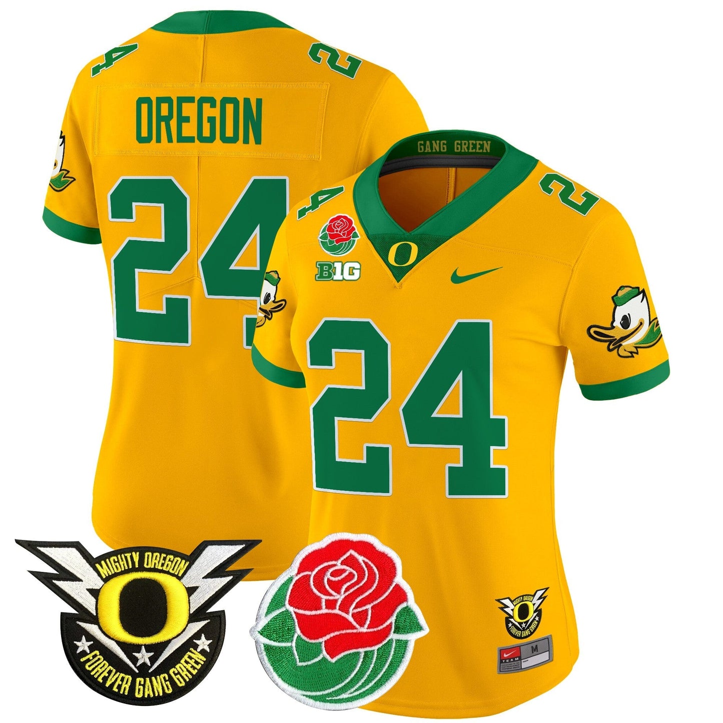 Women's ORE 2025 Rose Bowl Game & BIG Patch Vapor Limited Jersey - All Stitched