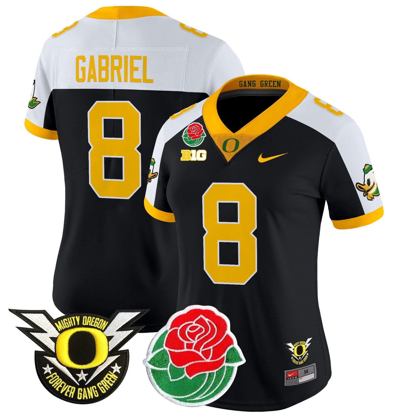 Women's ORE 2025 Rose Bowl Game & BIG Patch Vapor Limited Jersey - All Stitched