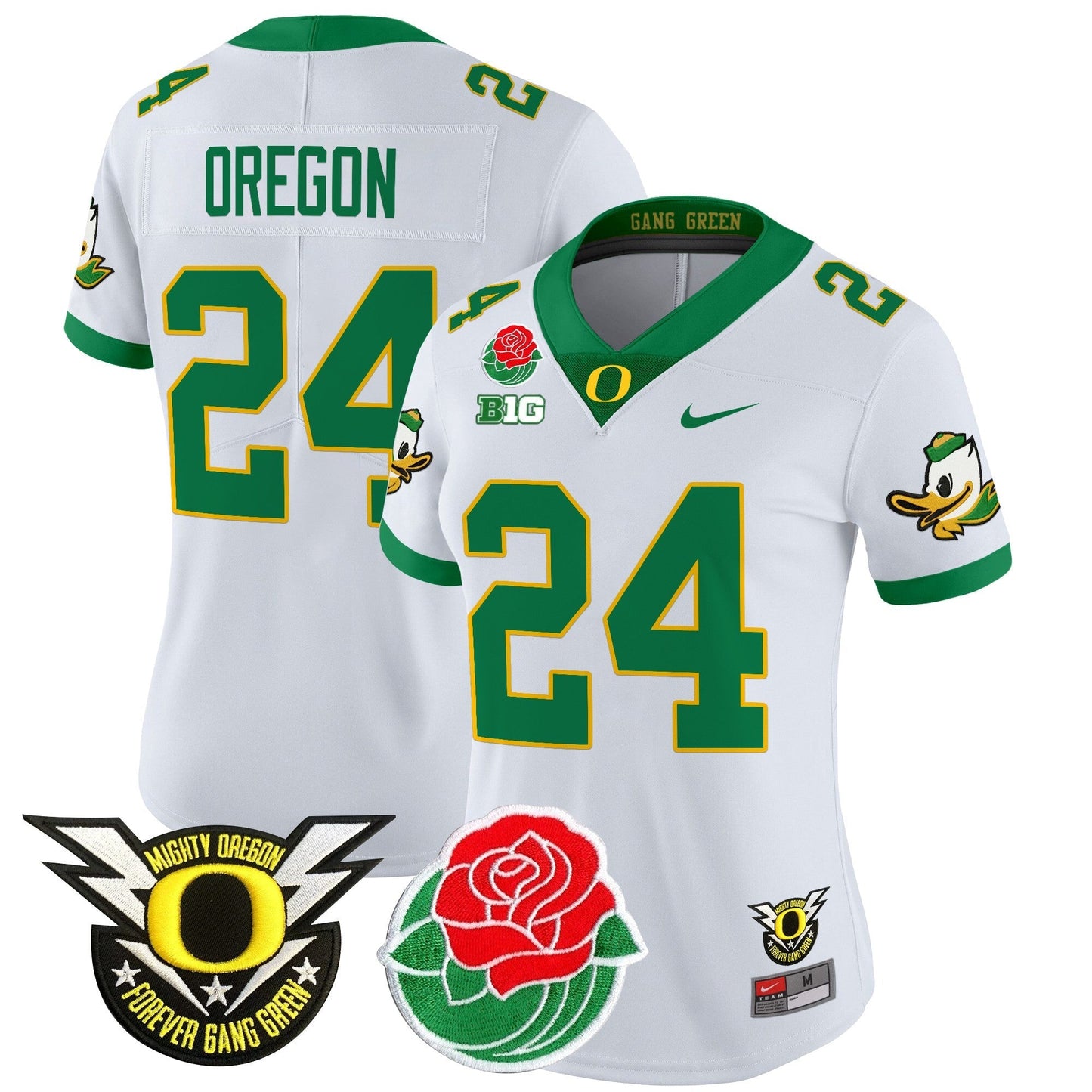 Women's ORE 2025 Rose Bowl Game & BIG Patch Vapor Limited Jersey - All Stitched