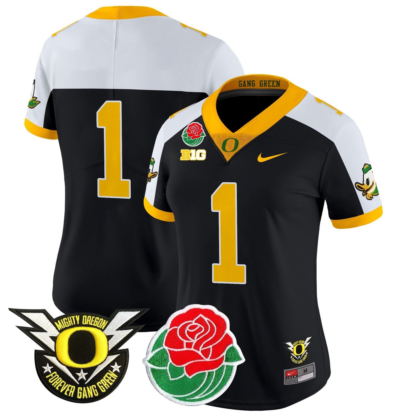 Women's ORE 2025 Rose Bowl Game & BIG Patch Vapor Limited Jersey - All Stitched