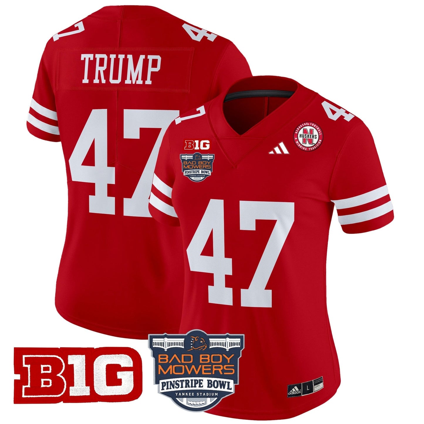 Women's NEB 2025 Pinstripe Bowl Patch Vapor Limited Jersey - All Stitched