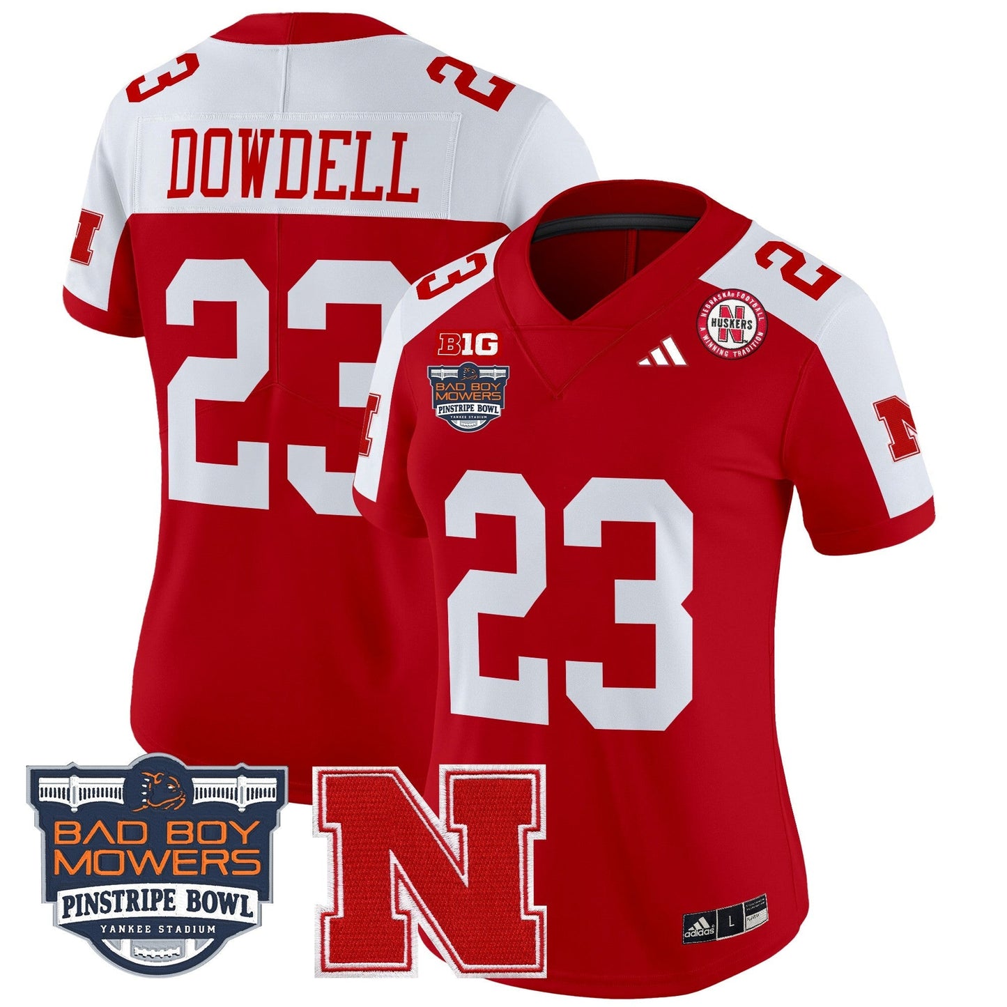 Women's NEB 2025 Pinstripe Bowl Patch Vapor Limited Jersey - All Stitched