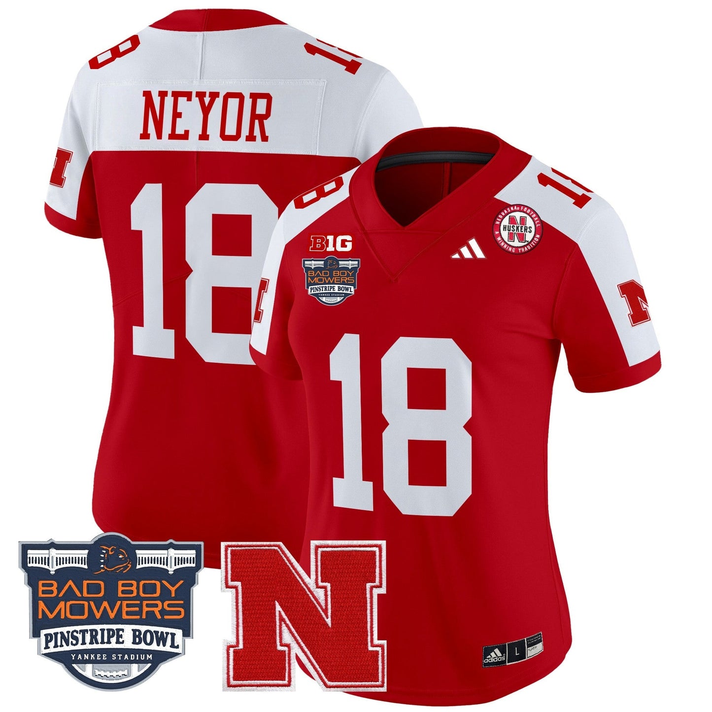 Women's NEB 2025 Pinstripe Bowl Patch Vapor Limited Jersey - All Stitched