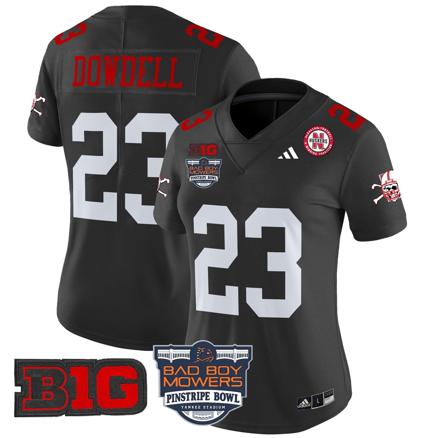 Women's NEB 2025 Pinstripe Bowl Patch Vapor Limited Jersey - All Stitched