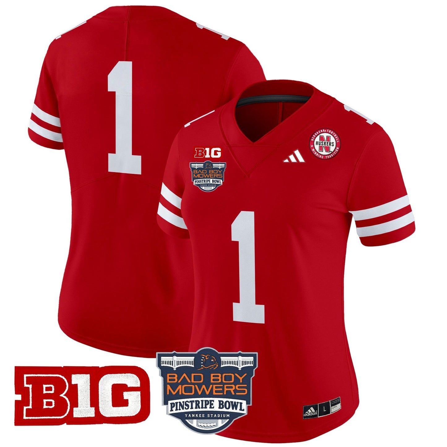 Women's NEB 2025 Pinstripe Bowl Patch Vapor Limited Jersey - All Stitched